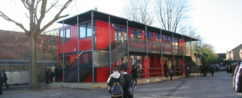 Shipping Container School - Morpeth School in London Shipping Container School - Morpeth School in London