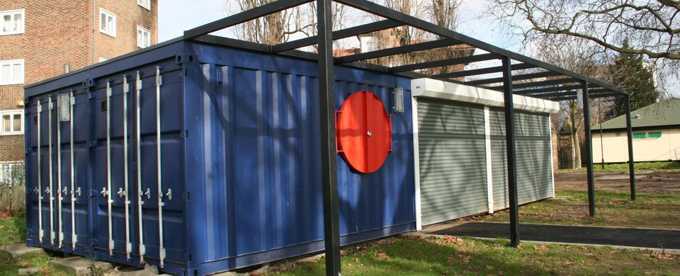Shipping Container Youth Centre - Meath Gardens Shipping Container Youth Centre